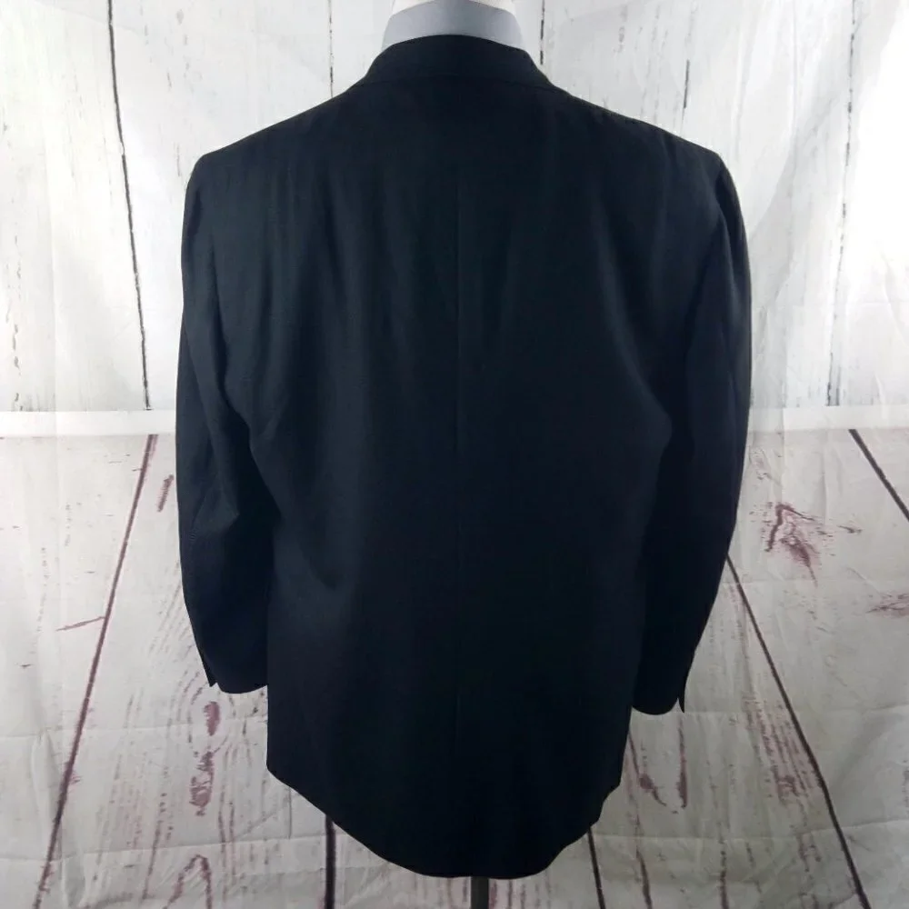 Daniel Cremieux Collection Dillard's 44R Wool Black Herringbone Suit Blazer Jack